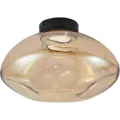 QAZQA Design taklampe svart med gult glass - Gemma