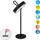Näve Ella LED-bordlampe, magnetisk, svart