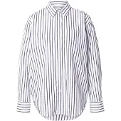 Gant for woman. 4300239 Relaxed Fit classic navy striped poplin shirt (36), Casual, Cotton, Long sleeve