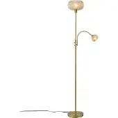 QAZQA Smart gulvlampe messing med gult glass 2 lys inkl. WiFi - Brianna