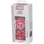 BIBS Colour Smokker - Str. 2 - 2-pack - Rund - Baby Pink/Coral - - 6-18 md - Smokk