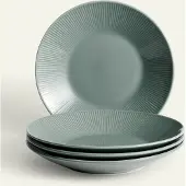 Fyrklövern Nordic Dawn dyp tallerken 25 cm 4-pk, Dugg