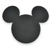 Fyrklövern Disney Mickey Mouse glassbrikker antrasitt, 4-pk