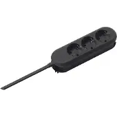 Bachmann stikkontaktlist SMART 3-veis, svart 1,5 m, uten bryter