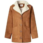 Pepe Jeans for woman. PL4024362 Brown Teresa coat (L), Casual, Polyester