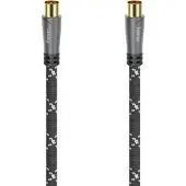 Hama Prime Line - Antennekabel - IEC-kobling hann til IEC-kobling hunn - 3 m - firedobbelt-skjermet koaksial - 120 dB - grå, svart