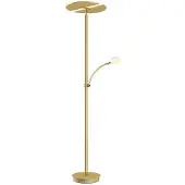 LUCANDE LED-gulvlampe Anniki, messing, justerbar, dimbar