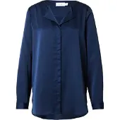 Vila Ellette V-neck Satin Skjorte Med Lange Ermer