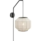 Markslöjd Vegglampe Asuka, Ø 27 cm, beige/svart, stoff/metall