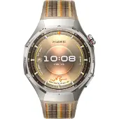 Huawei Watch GT 6 Pro - 46 mm - titanium alloy - smartklokke med stropp - composite woven - brun - håndleddstørrelse: 140-210 mm - display 1.47" - ...