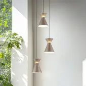 HELESTRA LED-hengelampe LUK, 3 lyskilder, brun, dimbar
