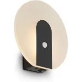 Briloner LED-vegglampe med batteri Taro, svart matt, Ø 15 cm, sensor