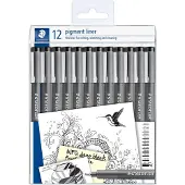 Staedtler Fineliner pigment liner black 12pcs