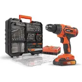 Powerplus Trådløs Inklbatteri Inkllader Drill 2.0ah 20v 78 Stykker