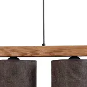 Duolla Pendellampe Forest, tre lys/svart, jute brun, 3 lyskilder