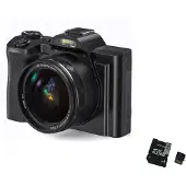 INF Digitalkamera 5K 48MP 16 x zoom 3,5-tommers skjerm, autofokus Black