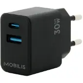 Mobilis 30w Usb-a-og Usb-c-vegglader