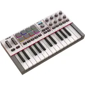 Akai MPK Mini MK4 - MIDI-kontroller / kontrolltastatur, baltas