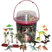Wild republic Bøtte m. Dyr - 23 stk. - Dinosaurer - - OneSize - Dinosaur