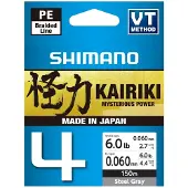 Shimano Line Kairiki 4 150m 0.13mm 7.4kg Steel Gray