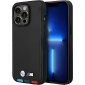 BMW Etui BMHMP14L22PTDK iPhone 14 Pro 6.1 "svart / svart skinnstempel Tricolor Magsafe