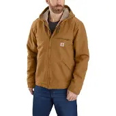 Carhartt Vasket and sherpaforet jakke, Herre, brown, XL