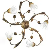 ONLI Arianna taklampe, bronsefarget, 5 lyskilder, jern, glass