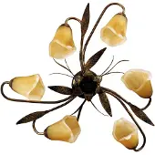 ONLI Alga taklampe, 6 lyskilder, jern, glass, florentinsk