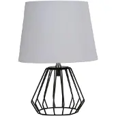 Pauleen bordlampe Shiny Diamond, grå, stoff, 32 cm, E27