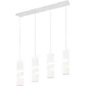 TRIO Stream hengelampe, hvit, lengde 80 cm 4 lyskilder i metall GU10