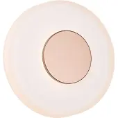 TRIO LED-vegglampe Celeste, brun/hvit, Ø 22 cm glass, dimbar