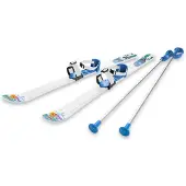 Gizmo Riders Ski til barn 70 cm med skistaver hvit/blå