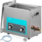 Vevor 6L ultralydrenser, 304 rustfritt stål profesjonell knottkontroll, ultralydrenser med varmetimer for smykker, klokker, briller, kretskort, proteser, små deler, tannlegeinstrumenter