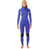 Rip Curl D/patrol 4/3 Mm Perf Dame Våtdrakt I Neopren Med Glidelås I Brystet Og Lange Ermer