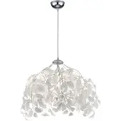 Reality Leavy pendellampe, krom/hvit, Ø 38 cm, plast