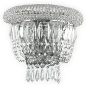 Ideal Lux vegglampe Dubai, krom/klar, bredde 25 cm, krystall