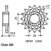 Sifam 12510cz17 Fremre Tannhjul