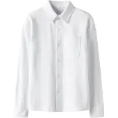Name It Kids Skjorte - Piqué - NkmRon - Jersey - Bright White - - 9-10 år (134-140) - Skjorte