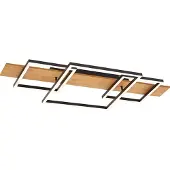 QAZQA Design taklampe svart firkant inkl. LED 3-trinns dimbar - Nimue