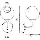 Design By Us Vegglampe Ballroom Short, hvit/gull, bryter