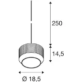 SLV Hengelampe Pantilo Rope 19, brun/rav/gull, glass, Ø 19 cm