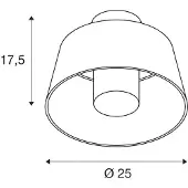 SLV taklampe Photoni, rustfarget, aluminium, Ø 25 cm