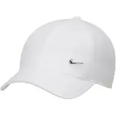 Nike Dri-FIT Club ustrukturert caps med Swoosh-logo i metall - Hvit