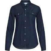 Vila Bista Denim Skjorte Med Lange Ermer