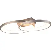 Reality LED-taklampe Malaga med 2 ringer, matt nikkel