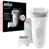 Braun Silk-épil 7 7-041, Grå, Hvit, MicroGrip, Armhule, Bikini, 0,5 mm, Batteri, Tyskland