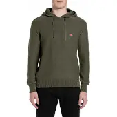 Replay for man. UK4865.000.G21280G Khaki cotton knitted hooded sweatshirt with hood (L), Brown, Casual, Green