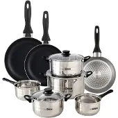 Wellhome Pk8176 Kasserollesett Med Stekepanner 11 Stykker