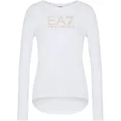 Emporio Armani for woman. 8NTT51_TJDQZ Evolution long-sleeved T-shirt in white cotton and modal stretch fabric (L), Casual, Long sleeve