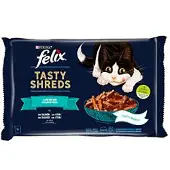Purina Felix Tasty Shreds Våtfôr Til Katt Med Laks 12x4x80g